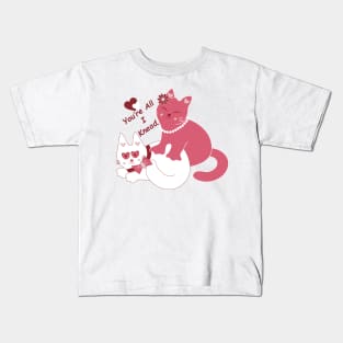 Purrfect Valentine Cats Kids T-Shirt